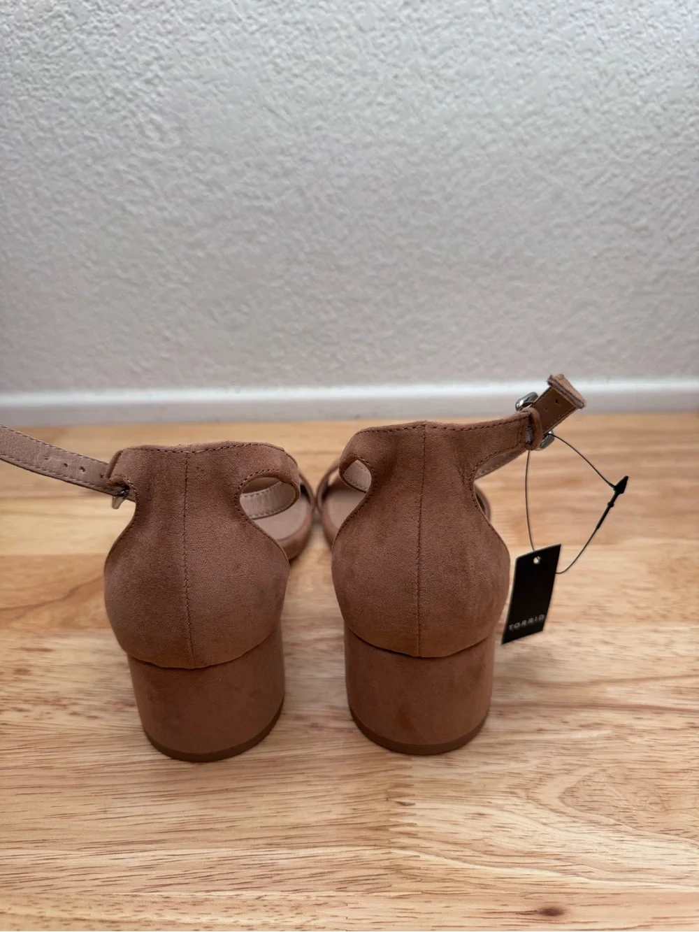 Torrid Tan Suede Ankle-Strap Block Heels - 6.5WW
